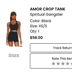 Spiritual Gangster Black Sleeveless Crop Tank Top